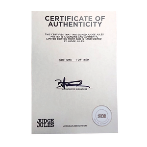 Signed Judge Jules A3 Poster (Limited Edition)